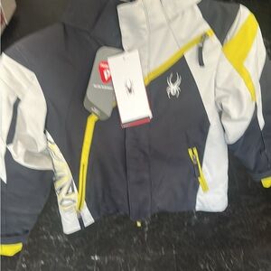 Spyder Kids' Black and Yellow Puffer Jacket